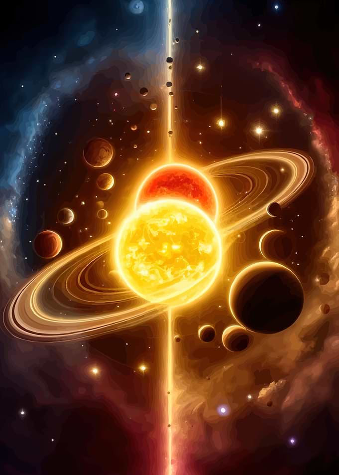 Cosmic Collision Planets Nebula