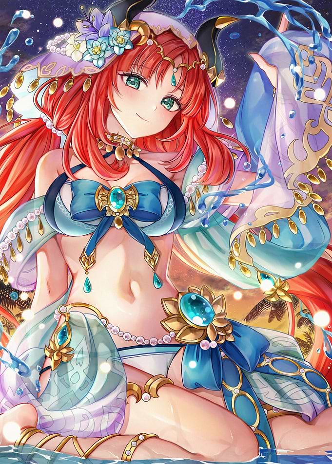 Anime Girl in Bikini on Beach