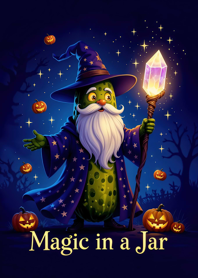 Pickle Wizard with Magic Crystal Staff
