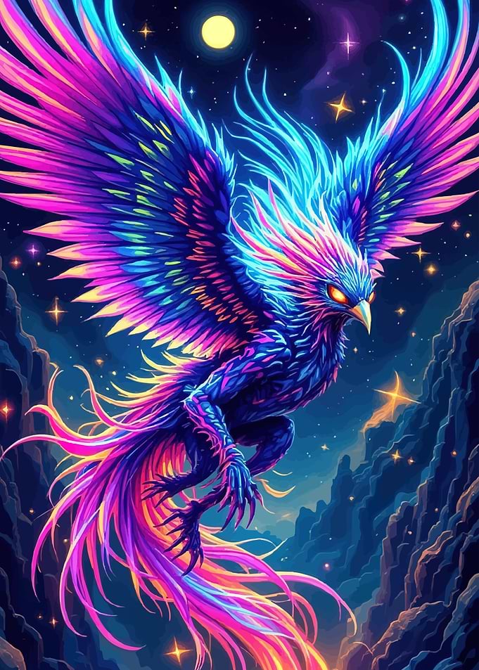 Phoenix Rising Starry Night