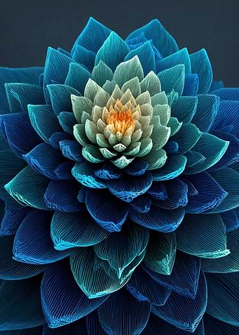 Abstract Blue Floral Pattern