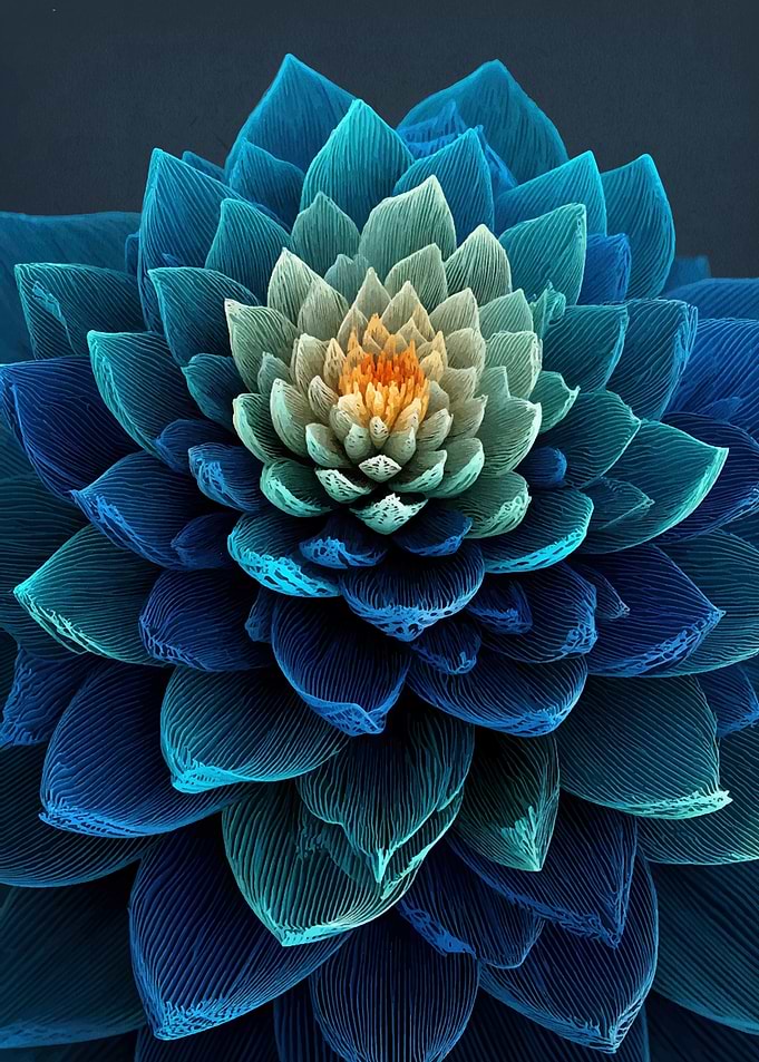 Abstract Blue Floral Pattern