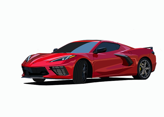 Red Corvette Stingray Illustration