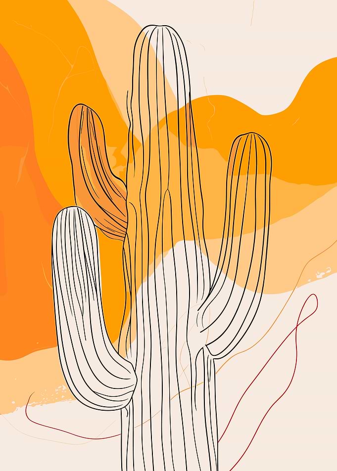 Minimalist Cactus Art Print