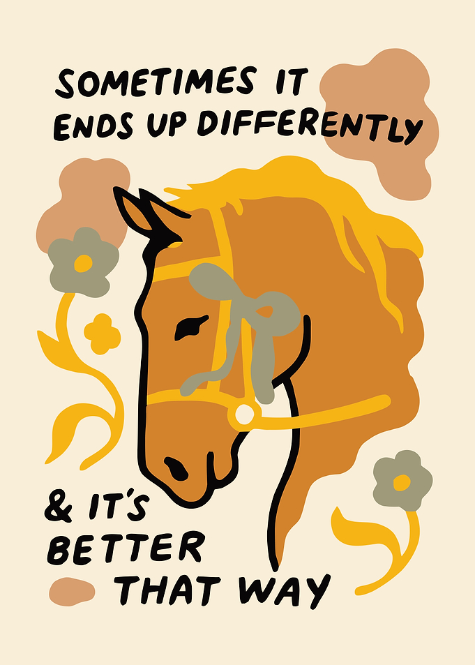 Horse Illustration with Inspirational Quote