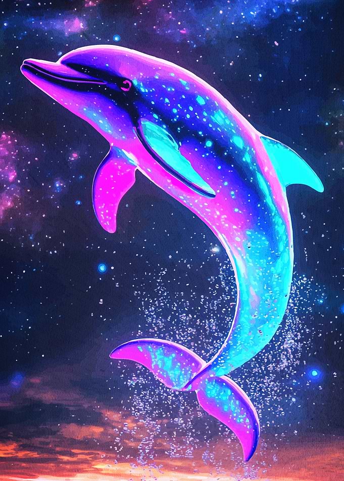 Neon Dolphin Space