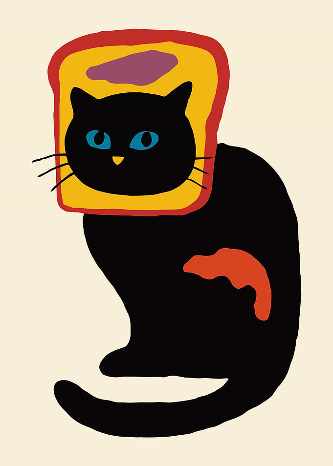 Cat with Toast on Head