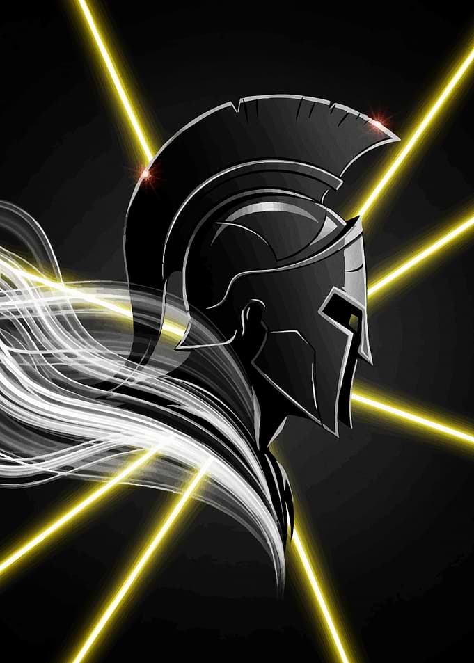 Spartan Helmet Light Streaks