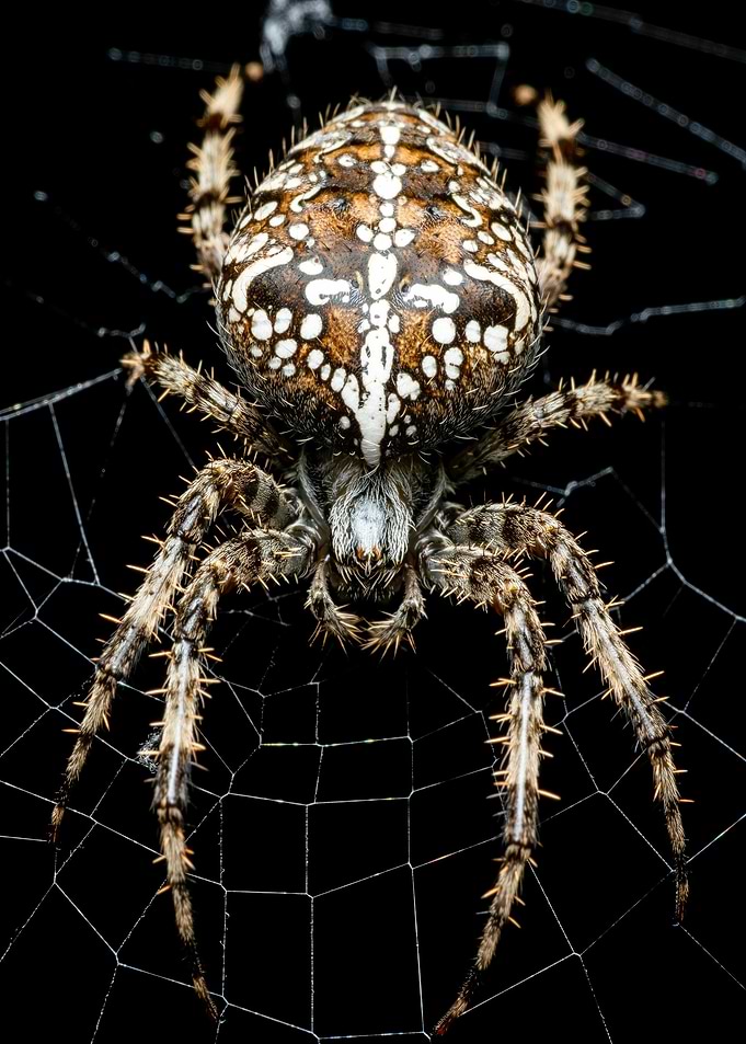 Detailed Spider on Web Close-Up