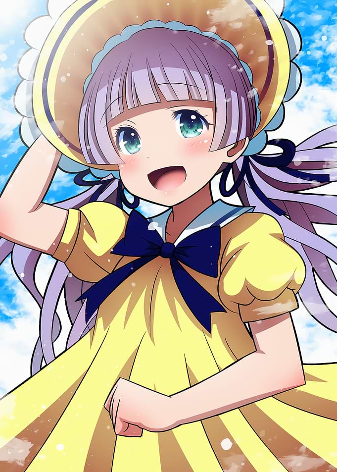 Anime Girl in Yellow Dress and Hat