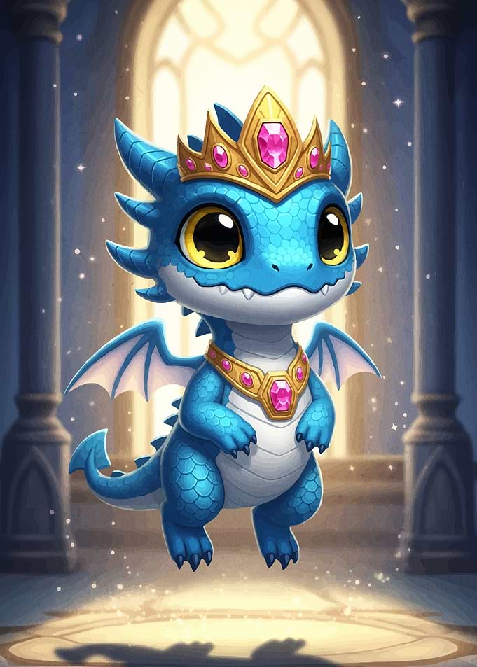 Cute Blue Dragon Crown