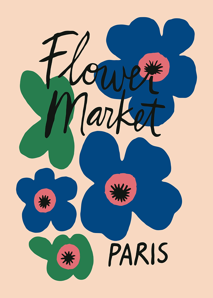 Flower Market Paris Poster Print