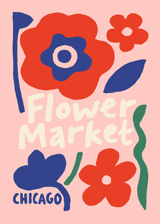 Flower Market Chicago Poster