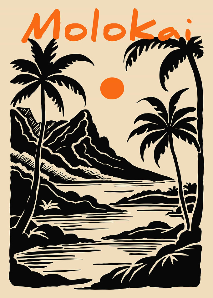 Molokai Island Landscape Art