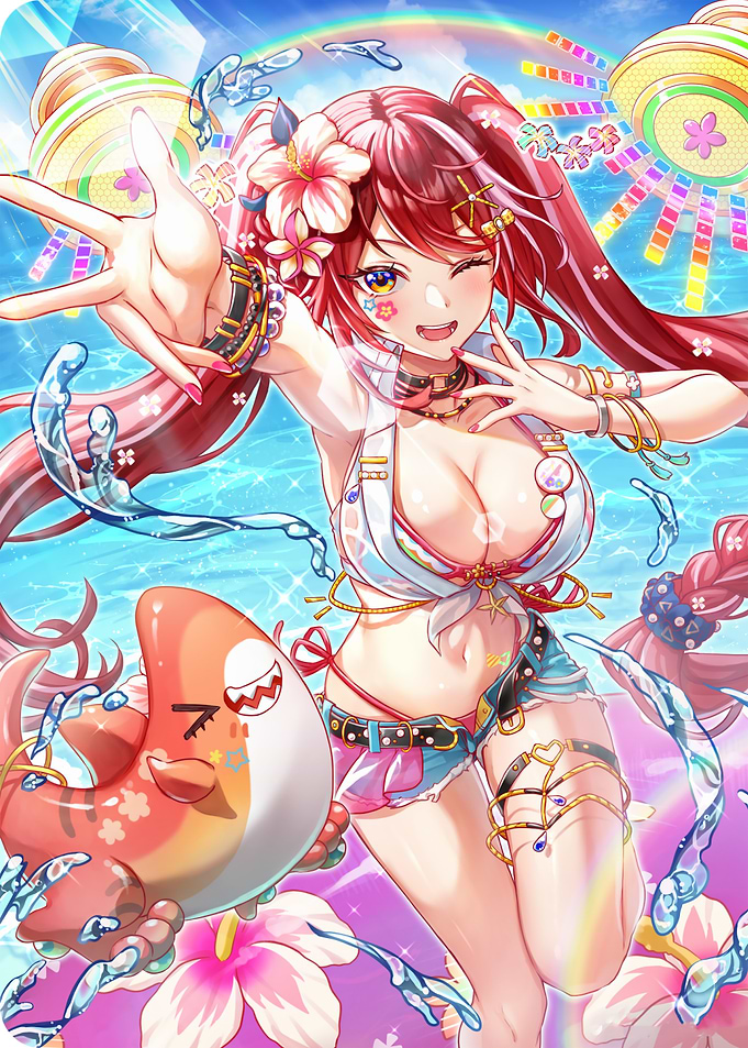 Anime Girl Summer Beach Illustration