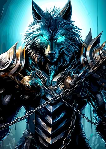 Armored Wolf Warrior with Chains