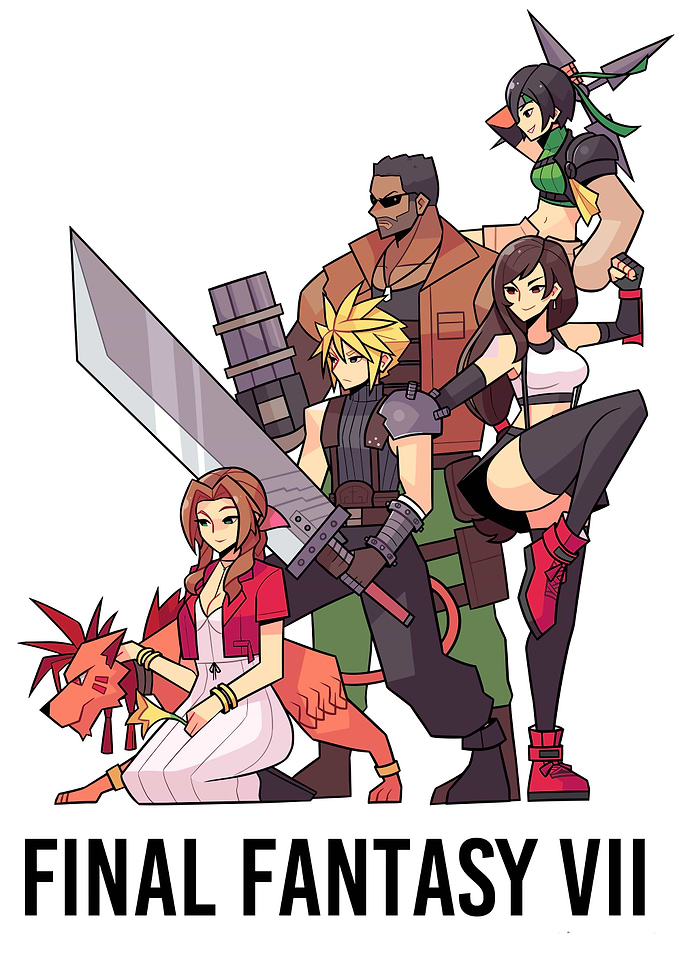 Final Fantasy VII Group Illustration