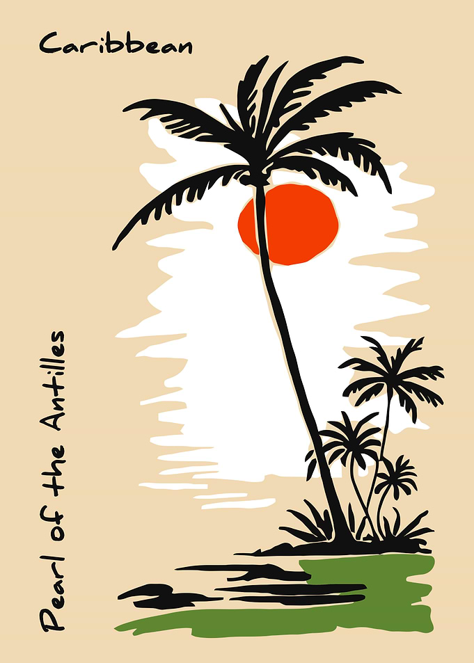 Caribbean Palm Trees and Sunset