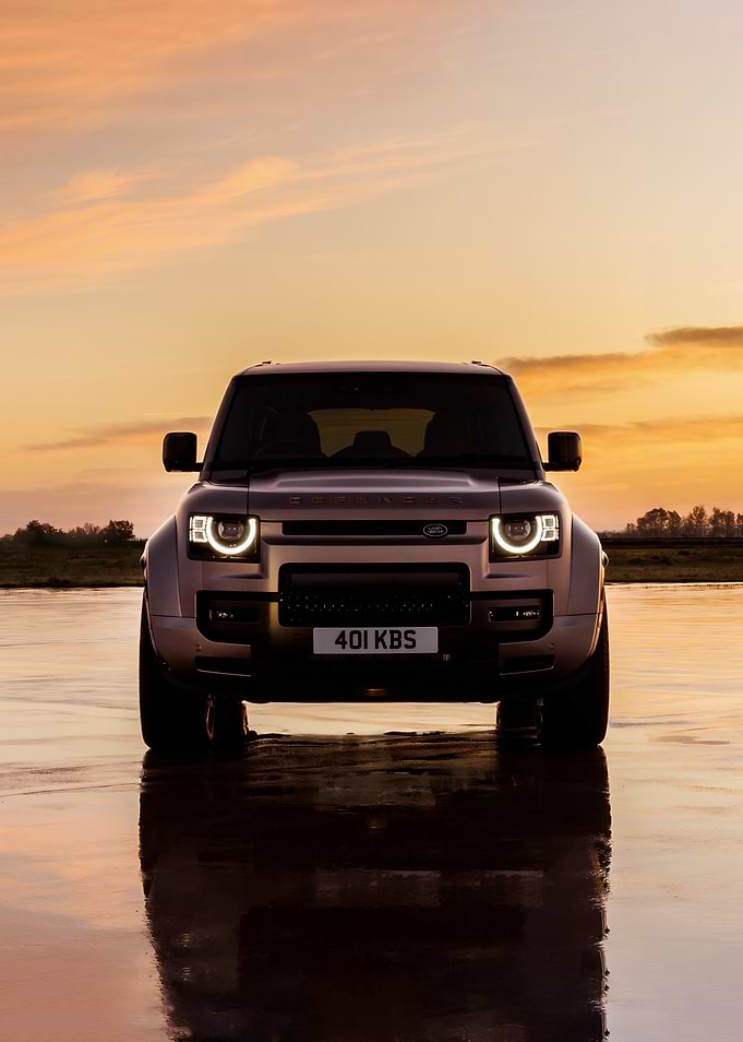 Land Rover Defender at Sunset