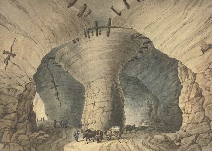 Gypsum caves of Montmartre in Paris