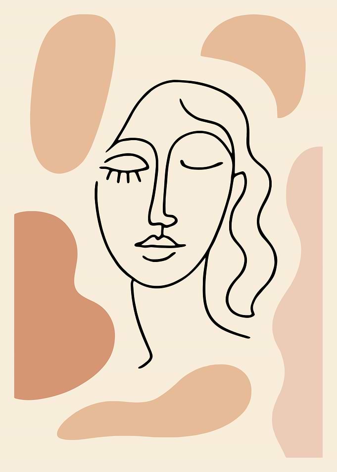 Minimalist Line Art Woman Portrait