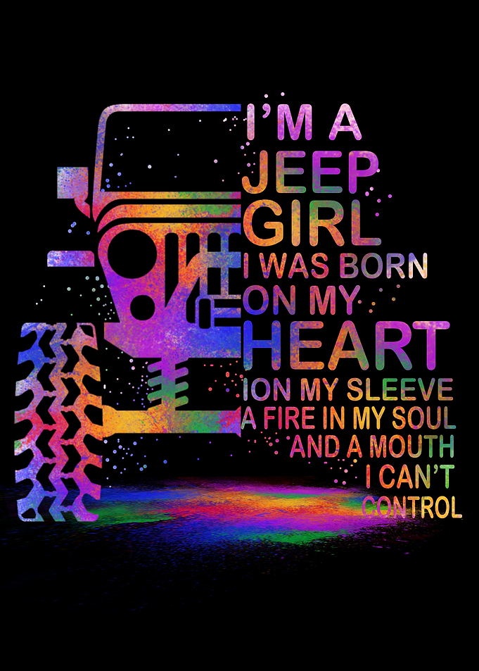Jeep Girl Colorful Quote Design