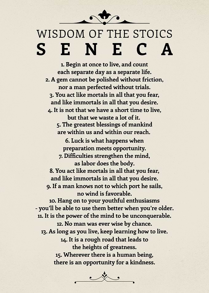15 Seneca Quotes Poster