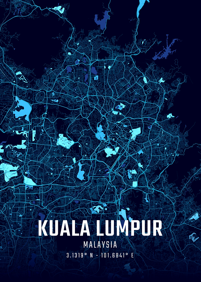 Kuala Lumpur Midnight City Map
