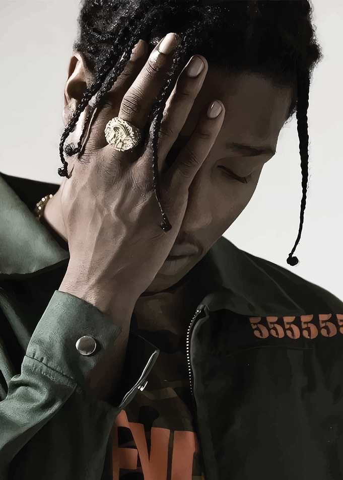 A$AP Rocky Portrait with Gold Ring