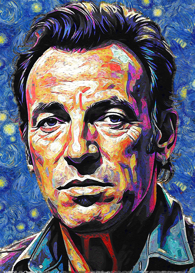 Bruce Springsteen Starry Night Style Portrait