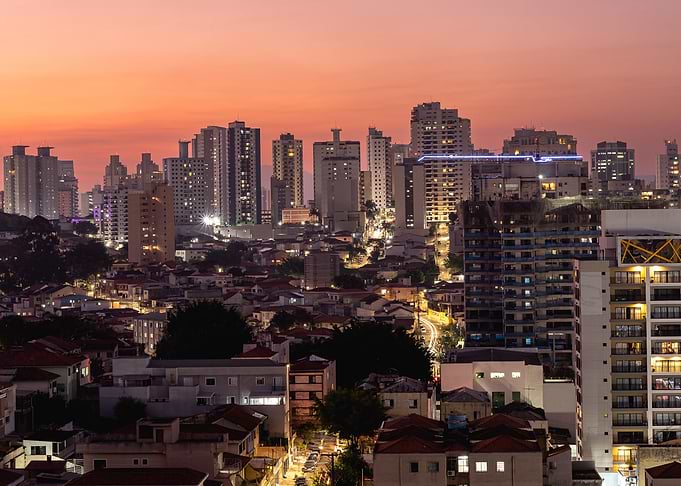 Cityscape São Paulo at sunset
