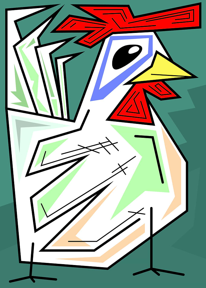 Abstract Rooster Illustration