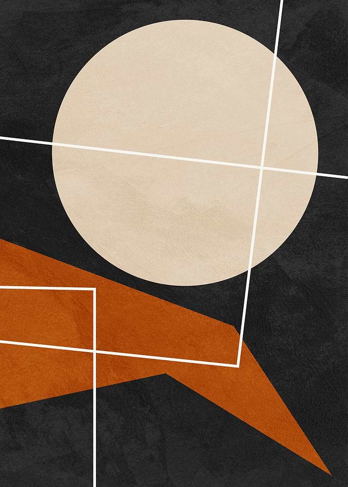 Abstract Geometric Art with Circle and Triangle