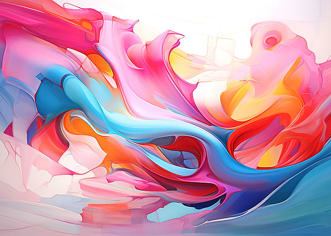 Abstract Colorful Fluid Art