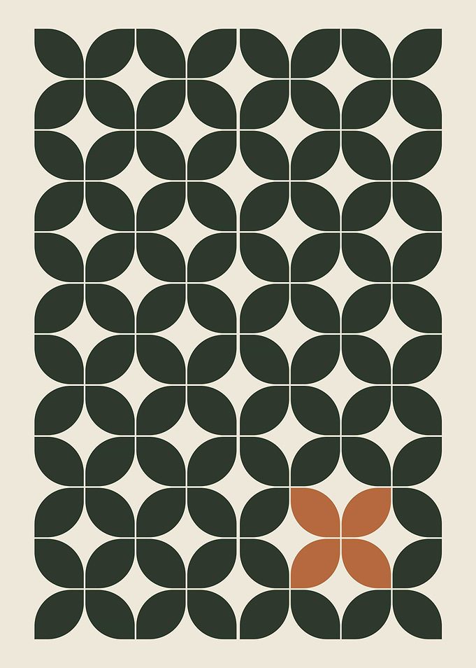 Abstract Floral Pattern with Unique Element