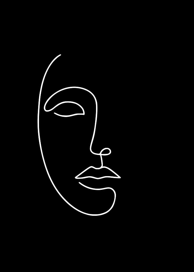 Serenity — Minimal Line Art Face