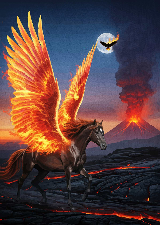 Fiery Pegasus Volcanic Landscape