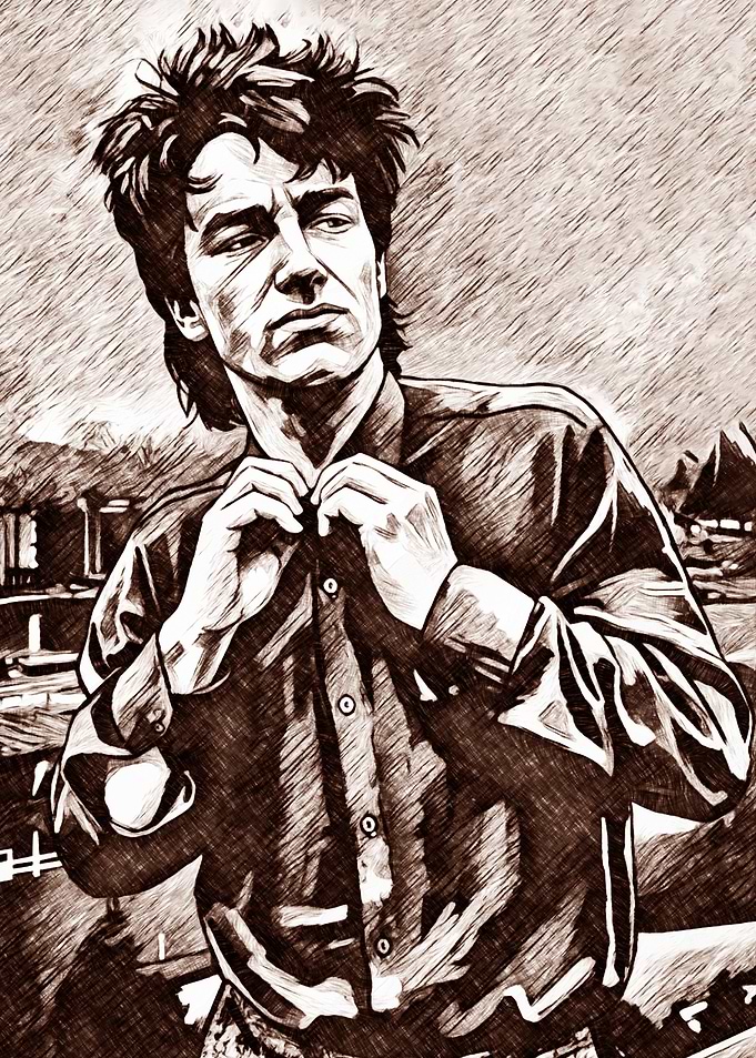 Man in Shirt, Sepia Tone Portrait