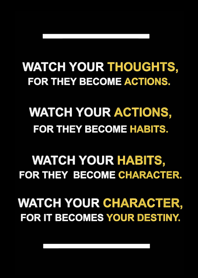 Inspirational Quote on Thoughts and Destiny