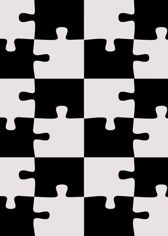 Black and White Puzzle Pattern