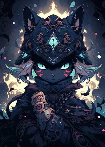 Armored Cat Warrior Digital Art