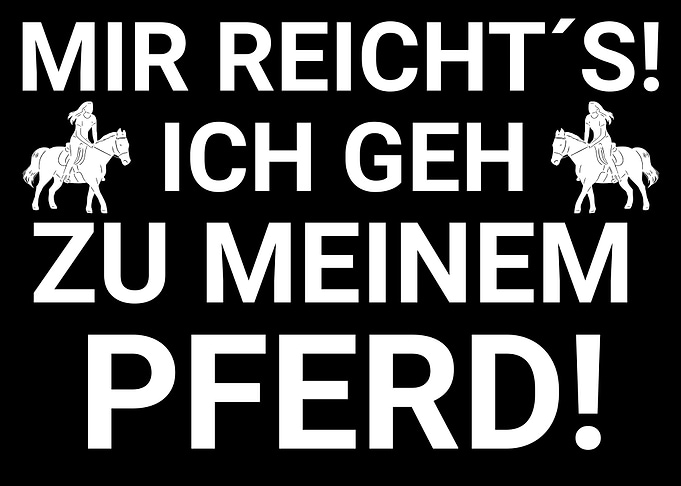 Mir Reicht's! Ich geh zu meinem Pferd!