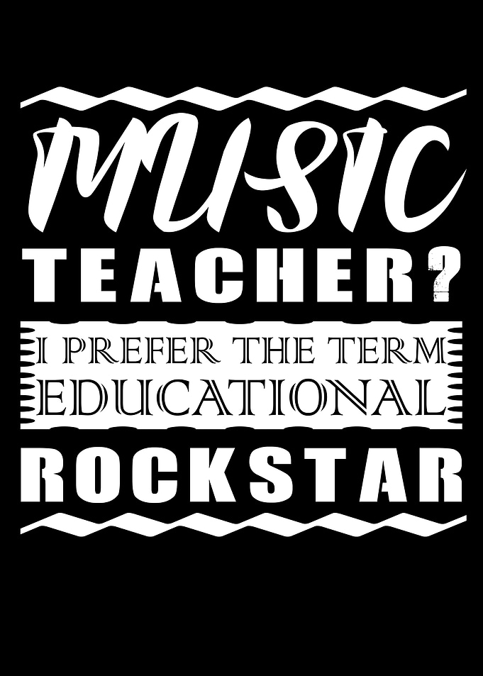 Music Teacher Educational Rockstar Text Art
