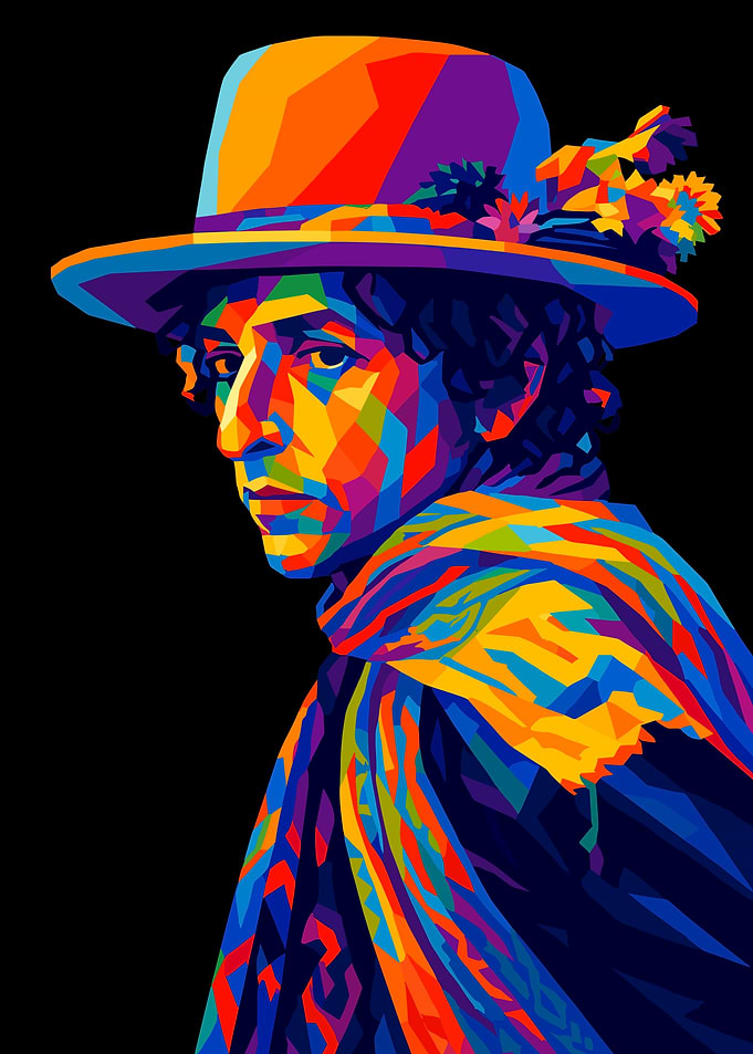 Bob Dylan Colorful Portrait