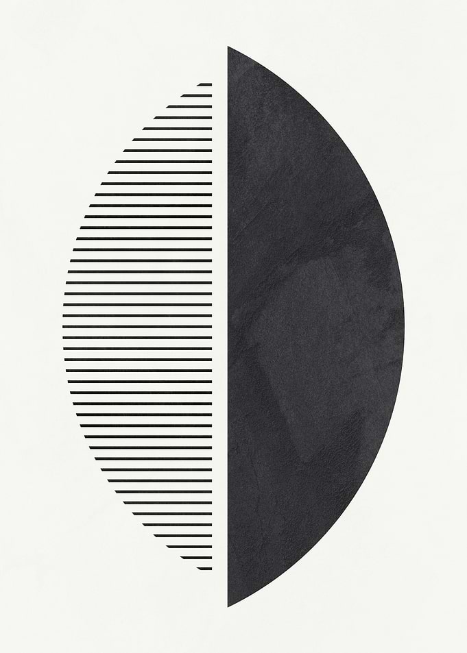Abstract Geometric Black and White Art