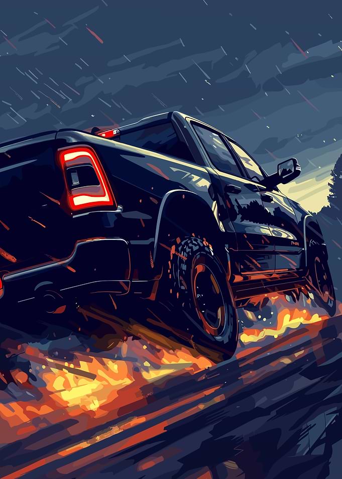 Truck in Motion Digital Art