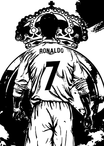 Ronaldo Black and White Art
