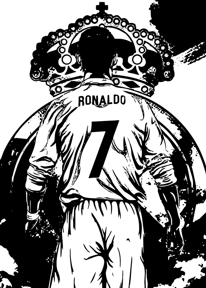 Ronaldo Black and White Art