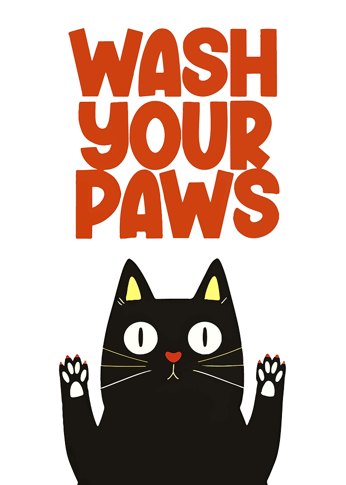 Wash Your Paws Cat Art