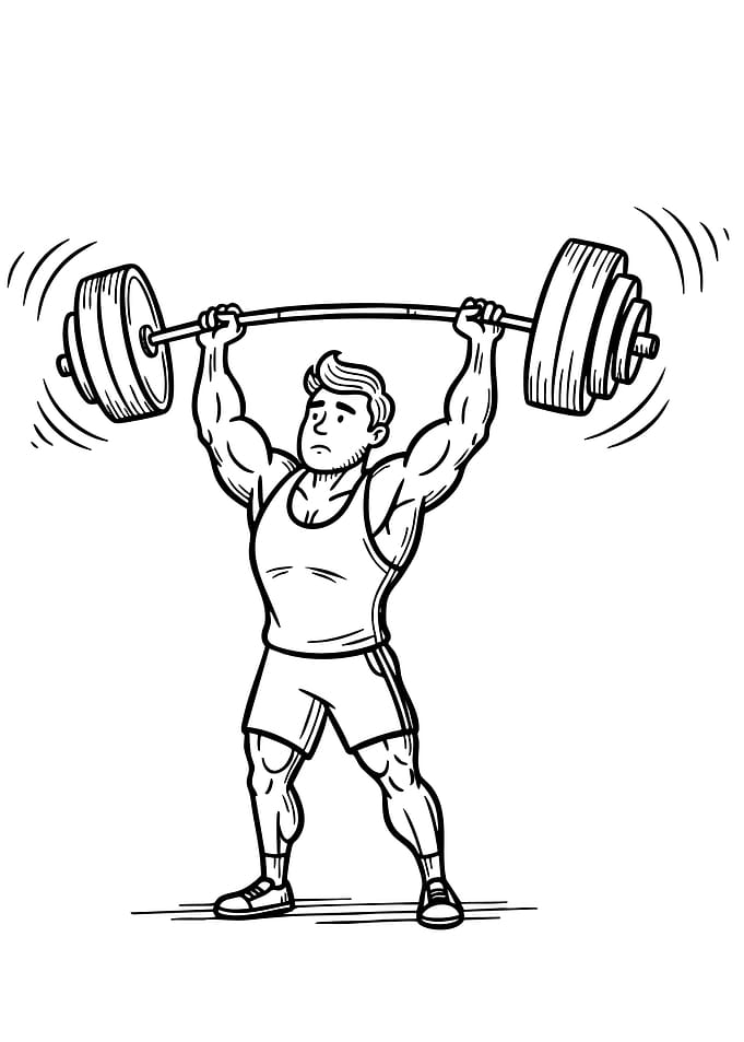 Weightlifter Cartoon Illustration